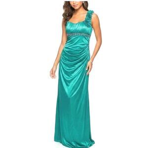 CITY TRIANGLES Dress Prom Formal Gown Green Jewels Women Junior Size 7 S/M NEW